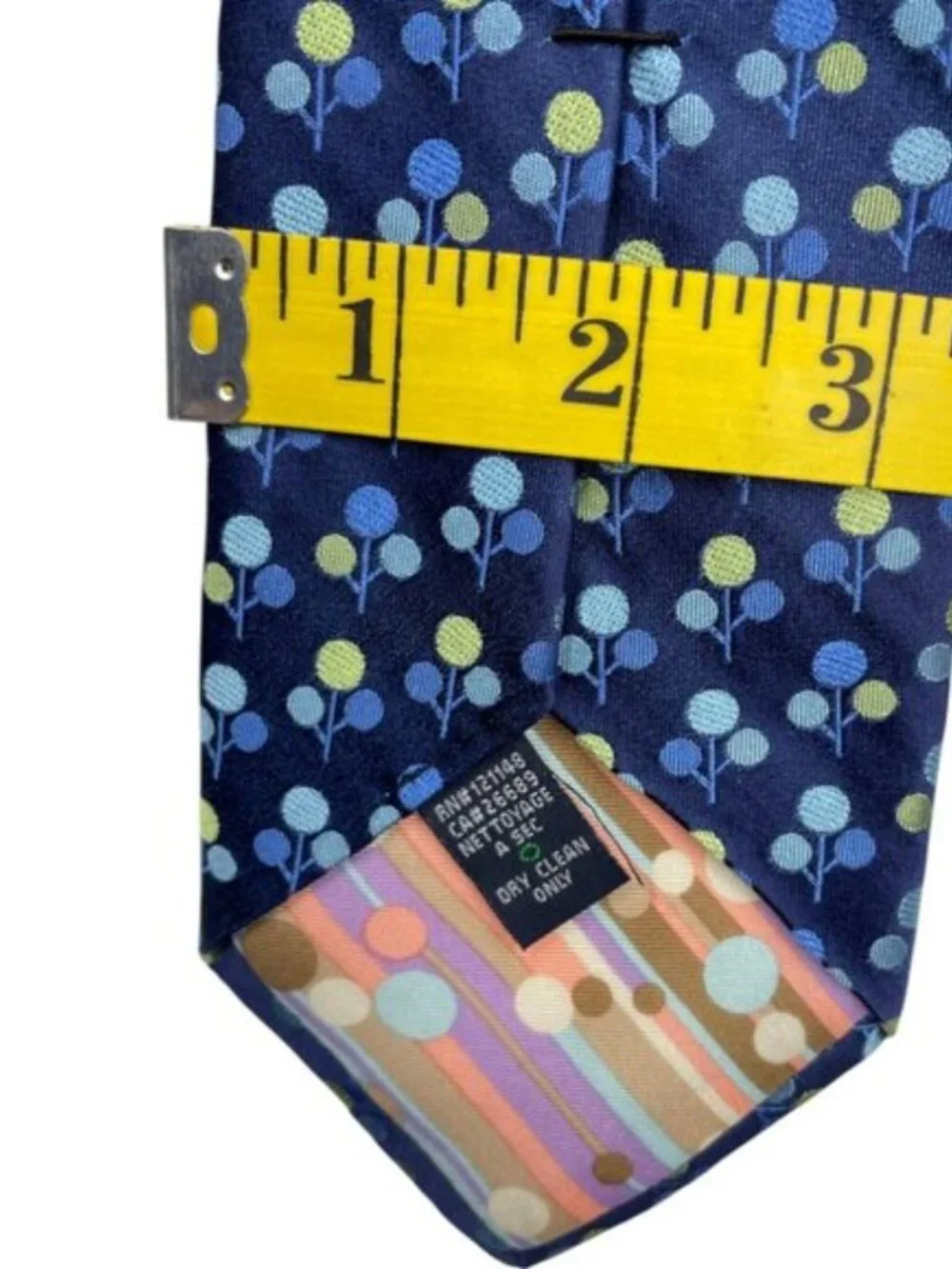 Ted Baker London Textured Blue Floral Berry Pattern Silk Tie Geometric